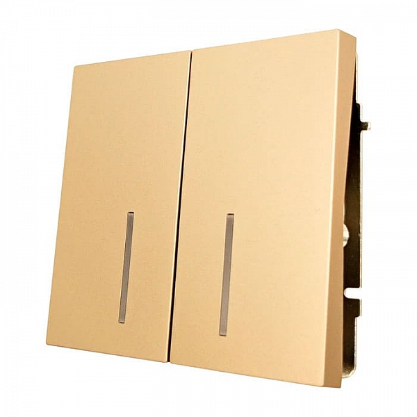 Выключатель Lezard Zima 704-3688-112QC 2 клавиши безвинтовой золото