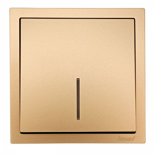 Выключатель Lezard Zima 704-3688-111QC 1 клавиша с подсветкой золото