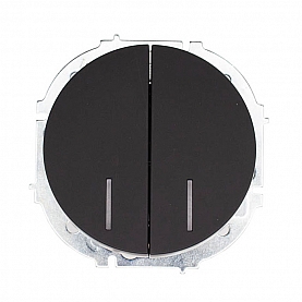 Выключатель Lezard Osen 743-4288-112 2 клавиши с подсветкой черный бархат