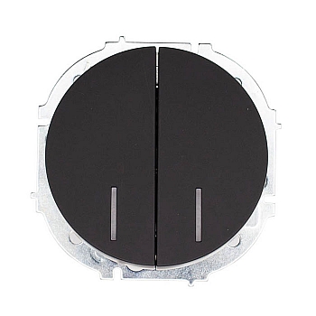 Выключатель Lezard Osen 743-4288-112 2 клавиши с подсветкой черный бархат