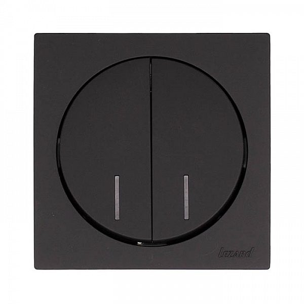 Выключатель Lezard Osen 743-4288-112 2 клавиши с подсветкой черный бархат