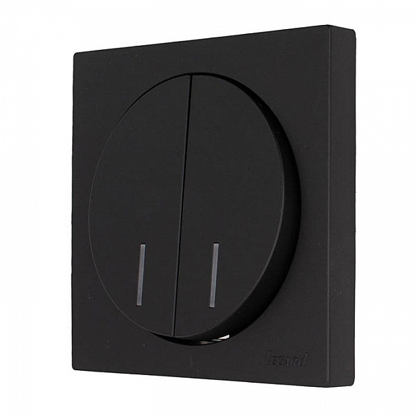 Выключатель Lezard Osen 743-4288-112 2 клавиши с подсветкой черный бархат