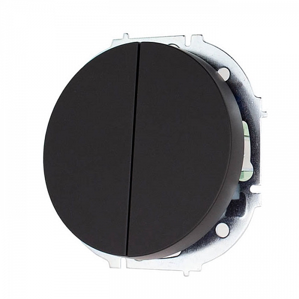 Выключатель Lezard Osen 743-4288-101 2 клавиши черный бархат