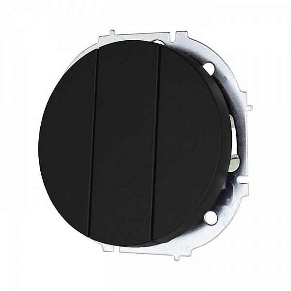 Выключатель Lezard Osen 743-4288-109 3 клавиши черный бархат