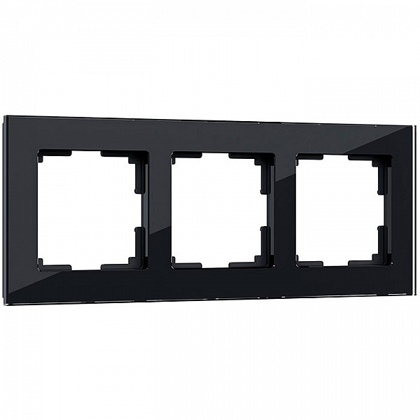 Рамка Werkel Favorit WL01-Frame-03/W0031108 3 поста черное стекло