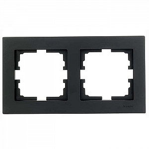 Рамка Lezard Vesna 742-4200-147 2 поста горизонтальная черный бархат