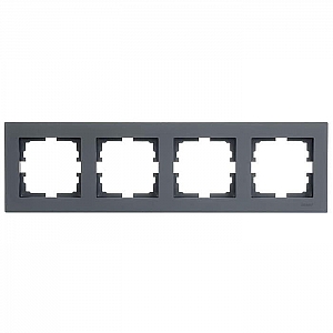 Рамка Lezard Vesna 742-3400-149 4 поста горизонтальная графит