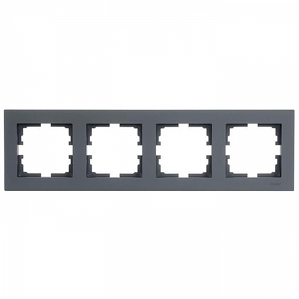 Рамка Lezard Vesna 742-3400-149 4 поста горизонтальная графит