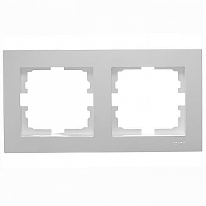 Рамка Lezard Vesna 742-3500-147 2 поста горизонтальная платина