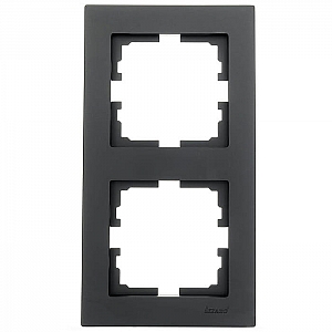 Рамка Lezard Vesna 742-4200-152 2 поста вертикальная черный бархат