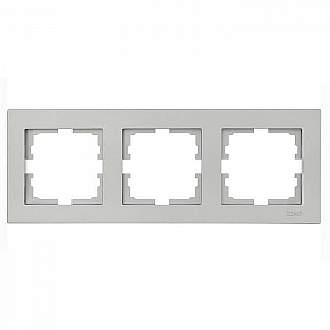 Рамка Lezard Vesna 742-3500-148 3 поста горизонтальная платина