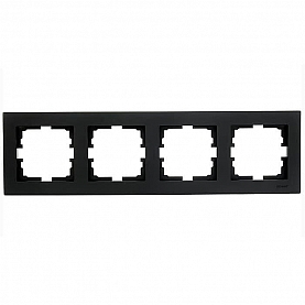 Рамка Lezard Vesna 742-4200-149 4 поста горизонтальная черный бархат
