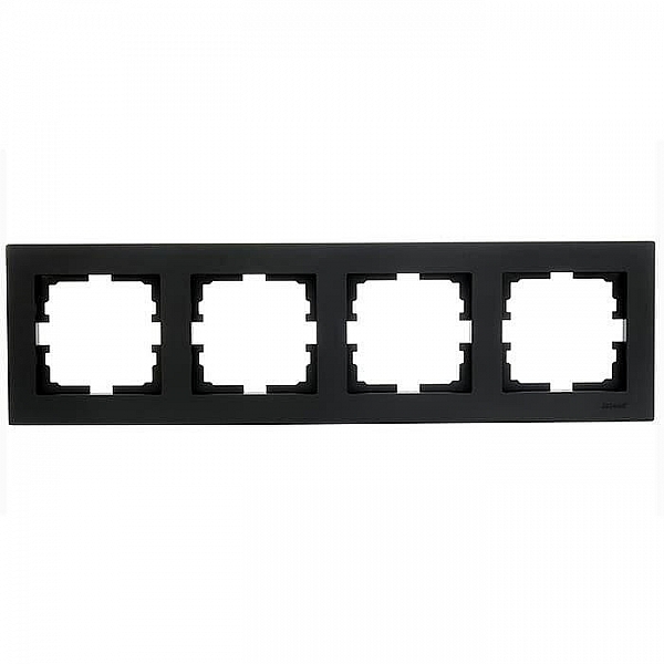 Рамка Lezard Vesna 742-4200-149 4 поста горизонтальная черный бархат