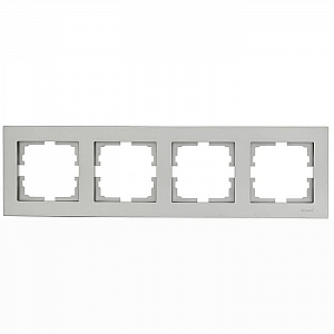 Рамка Lezard Vesna 742-3500-149 4 поста горизонтальная платина
