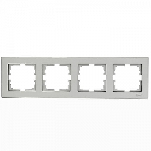 Рамка Lezard Vesna 742-3500-149 4 поста горизонтальная платина