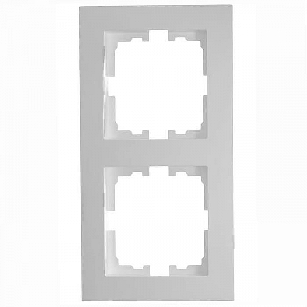 Рамка Lezard Vesna 742-3500-152 2 поста вертикальная платина