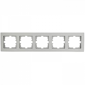 Рамка Lezard Vesna 742-3500-150 5 постов горизонтальная платина