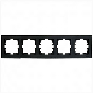 Рамка Lezard Vesna 742-4200-150 5 постов горизонтальная черный бархат