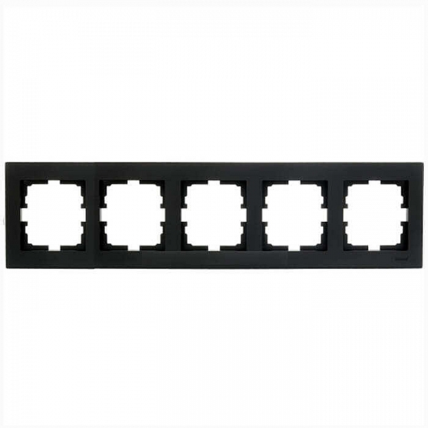 Рамка Lezard Vesna 742-4200-150 5 постов горизонтальная черный бархат