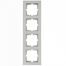 Рамка Lezard Vesna 742-3500-154 4 поста вертикальная платина