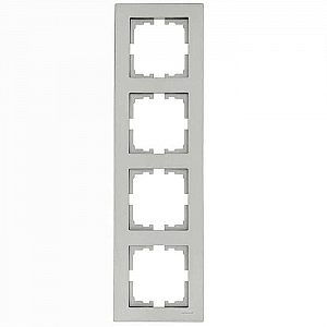 Рамка Lezard Vesna 742-3500-154 4 поста вертикальная платина