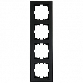 Рамка Lezard Vesna 742-4200-154 4 поста вертикальная черный бархат