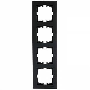 Рамка Lezard Vesna 742-4200-154 4 поста вертикальная черный бархат