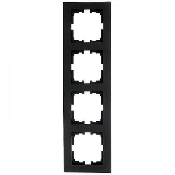 Рамка Lezard Vesna 742-4200-154 4 поста вертикальная черный бархат
