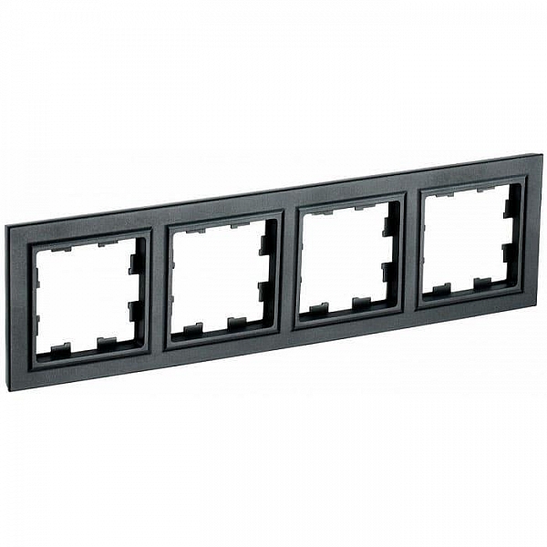 Рамка IEK Brite РУ-4-БрЧ 4 поста черный