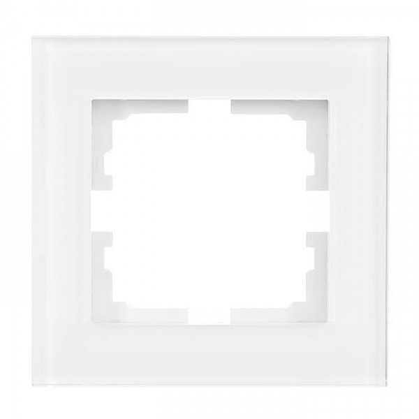 Рамка Lezard Vesna 742-5480-146 1 пост горизонтальная акриловая белая