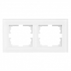 Рамка Lezard Vesna 742-5480-147 2 поста горизонтальная акриловая белая