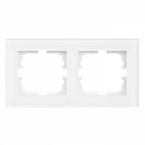 Рамка Lezard Vesna 742-5480-147 2 поста горизонтальная акриловая белая