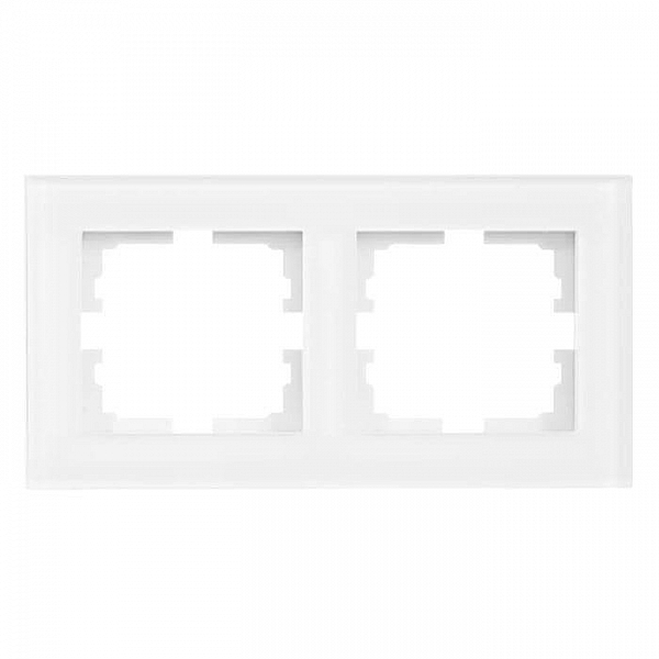 Рамка Lezard Vesna 742-5480-147 2 поста горизонтальная акриловая белая