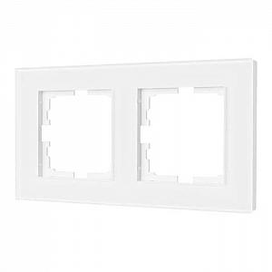 Рамка Lezard Vesna 742-5480-147 2 поста горизонтальная акриловая белая. Изображение - 1