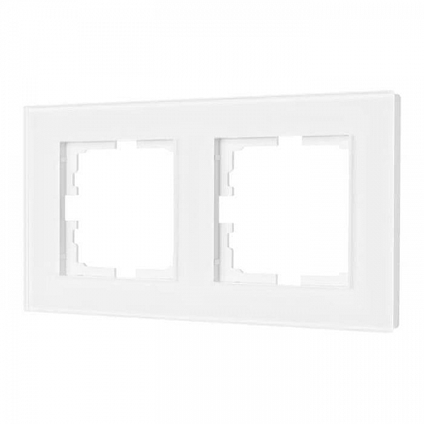Рамка Lezard Vesna 742-5480-147 2 поста горизонтальная акриловая белая
