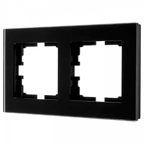 Рамка Lezard Vesna 742-5880-147 2 поста горизонтальная акриловая черная