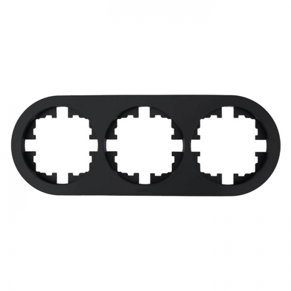 Рамка Lezard Osen 744-4200-148 3 поста круглая без вставки черный бархат