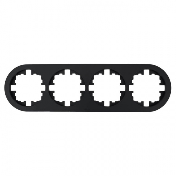 Рамка Lezard Osen 744-4200-149 4 поста круглая без вставки черный бархат