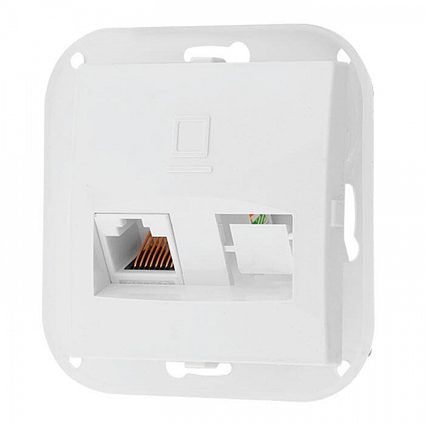 Розетка компьютерная Bylectrica Стиль РК18-007 скрытой установки белый