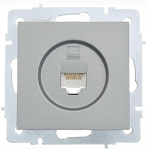 Розетка компьютерная Lezard Vesna 742-3588-139 платина