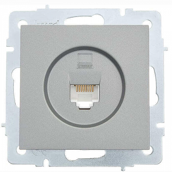 Розетка компьютерная Lezard Vesna 742-3588-139 платина