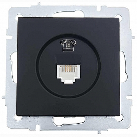 Розетка телефонная Lezard Vesna 742-4288-137 евро чёрный бархат