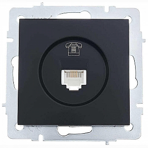 Розетка телефонная Lezard Vesna 742-4288-137 евро чёрный бархат