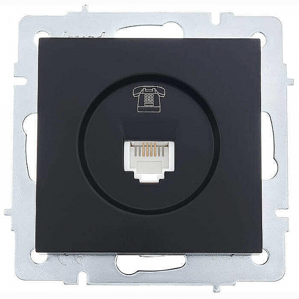 Розетка телефонная Lezard Vesna 742-4288-137 евро чёрный бархат