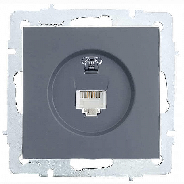 Розетка телефонная Lezard Vesna 742-3488-137 евро графит