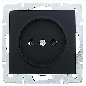 Розетка Lezard Vesna 742-4288-121B 1 место без заземления ПБТ чёрный бархат