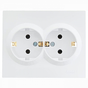 Розетка Lezard Vesna 742-0200-127B 2 места с заземлением ПБТ белая