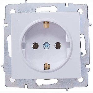 Розетка Lezard Vesna 742-0288-122B 1 место с заземлением ПБТ белая