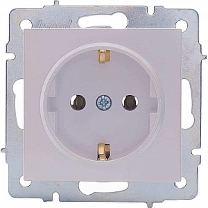 Розетка Lezard Vesna 742-3088-122B 1 место с заземлением ПБТ жемчужно-белый перламутр