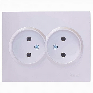 Розетка Lezard Vesna 742-3000-128B 2 места без заземления ПБТ жемчужно-белый перламутр